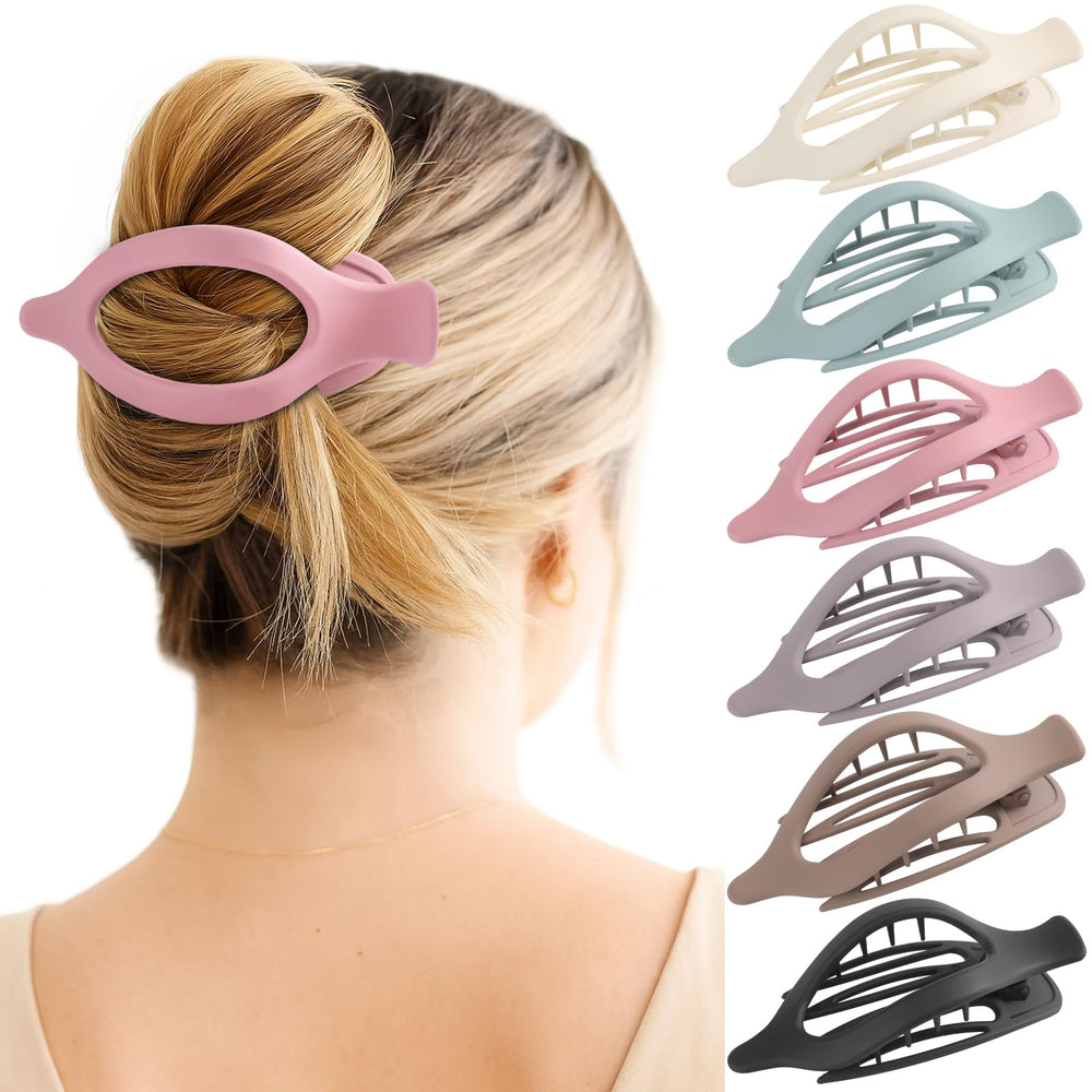 Pinzas garra planas glaudmeiss de 6 colores para uso diario y estilo