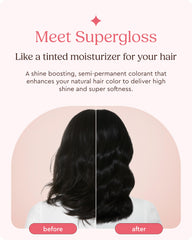 Botella Glaze Supergloss con bomba para una aplicación limpia y controlada.