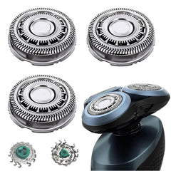 Cabezales Gleway SH60, repuestos para Philips 6000, ideales para afeitado en seco o húmedo.