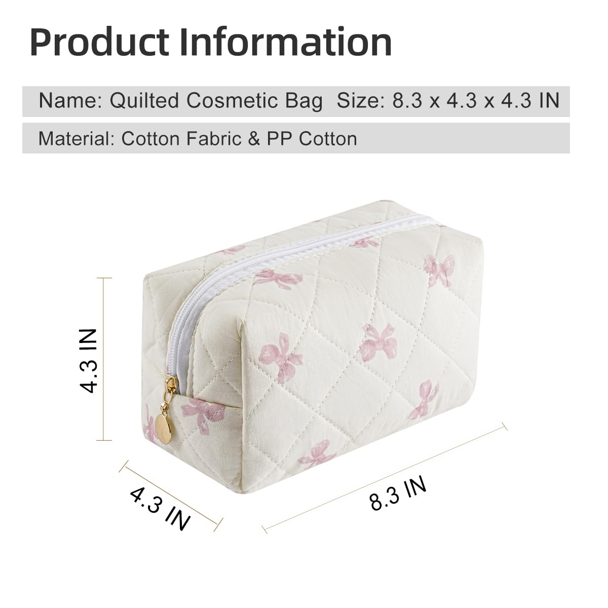 Gleyemor bolsa cosméticos uso diario rosa, ligera y práctica.