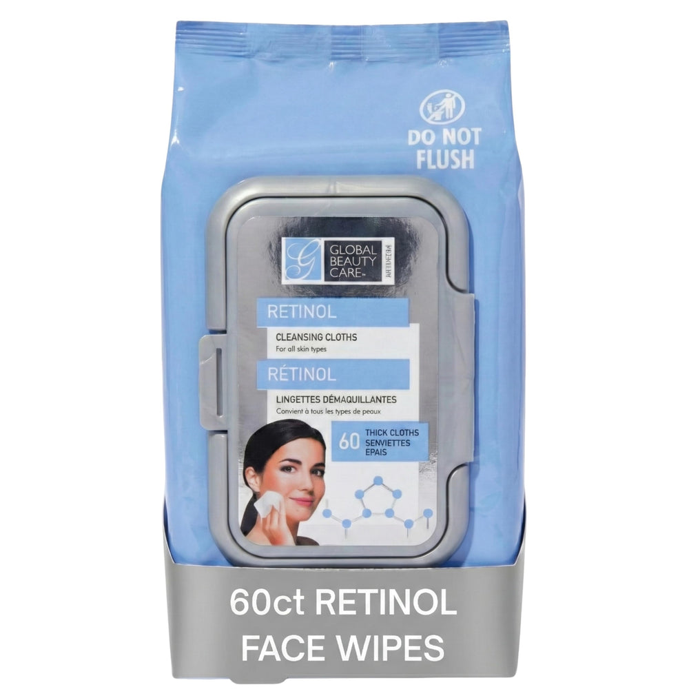Global Beauty Care: paquete de 60 toallitas retinol para desmaquillar y renovar la piel.