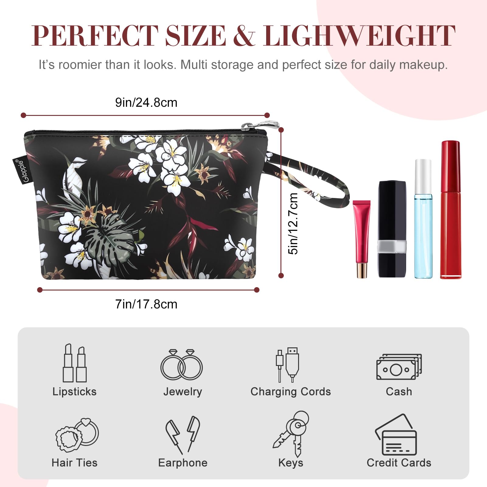 Gloppie estuche cosmética portátil, práctico para viajes y bolso