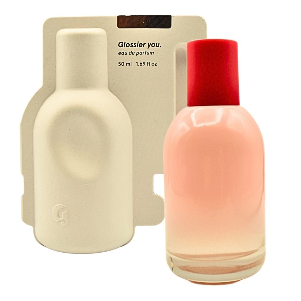 Glossier You bottle with a thumbprint indent for premium personal packaging.
