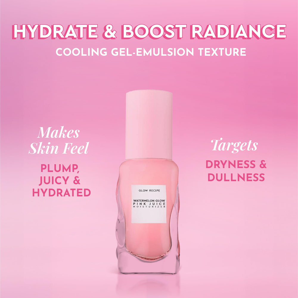 Glow Recipe aplicación diaria gel rosa, ideal para uso cotidiano tras el suero.