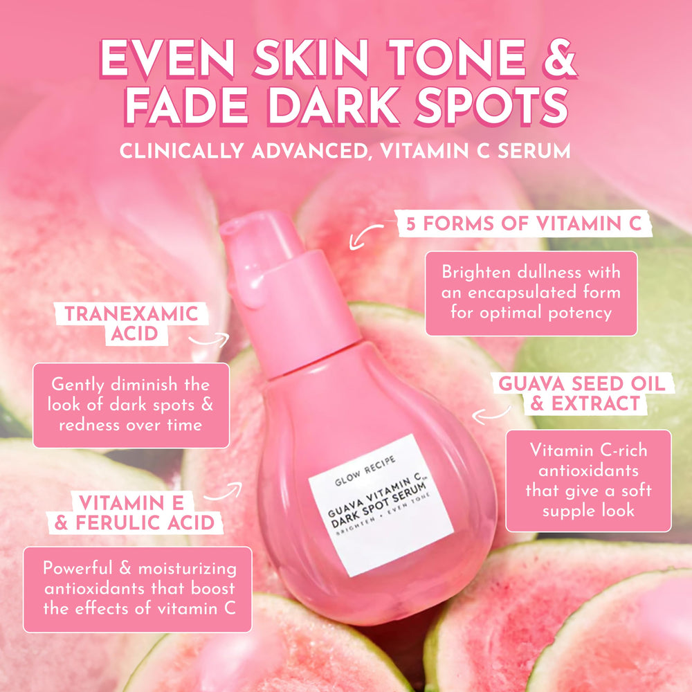 Glow Recipe Guayaba Serum, aplicación rápida con dosificación precisa.
