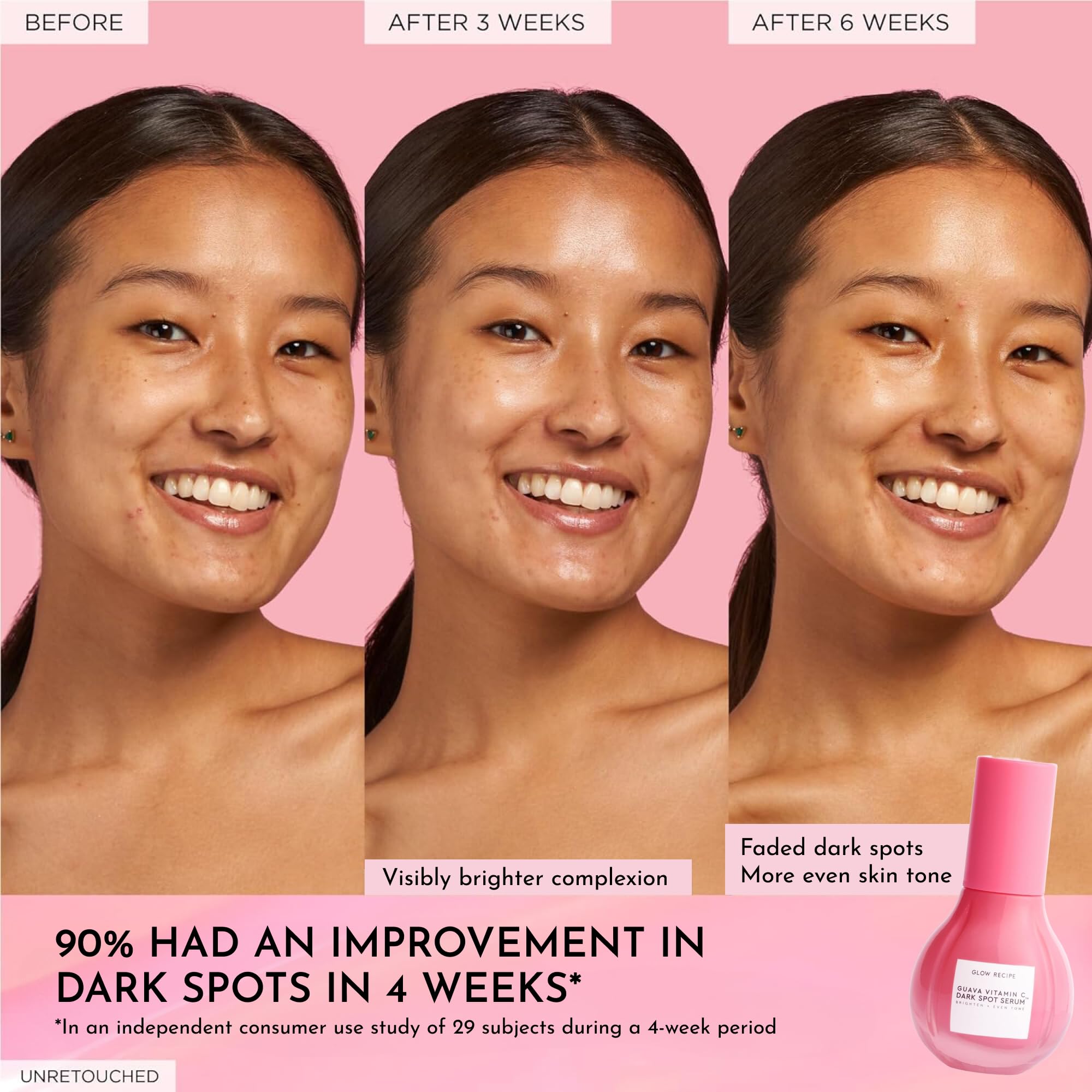 Glow Recipe Guayaba Serum, brillo sutil que ilumina el rostro.