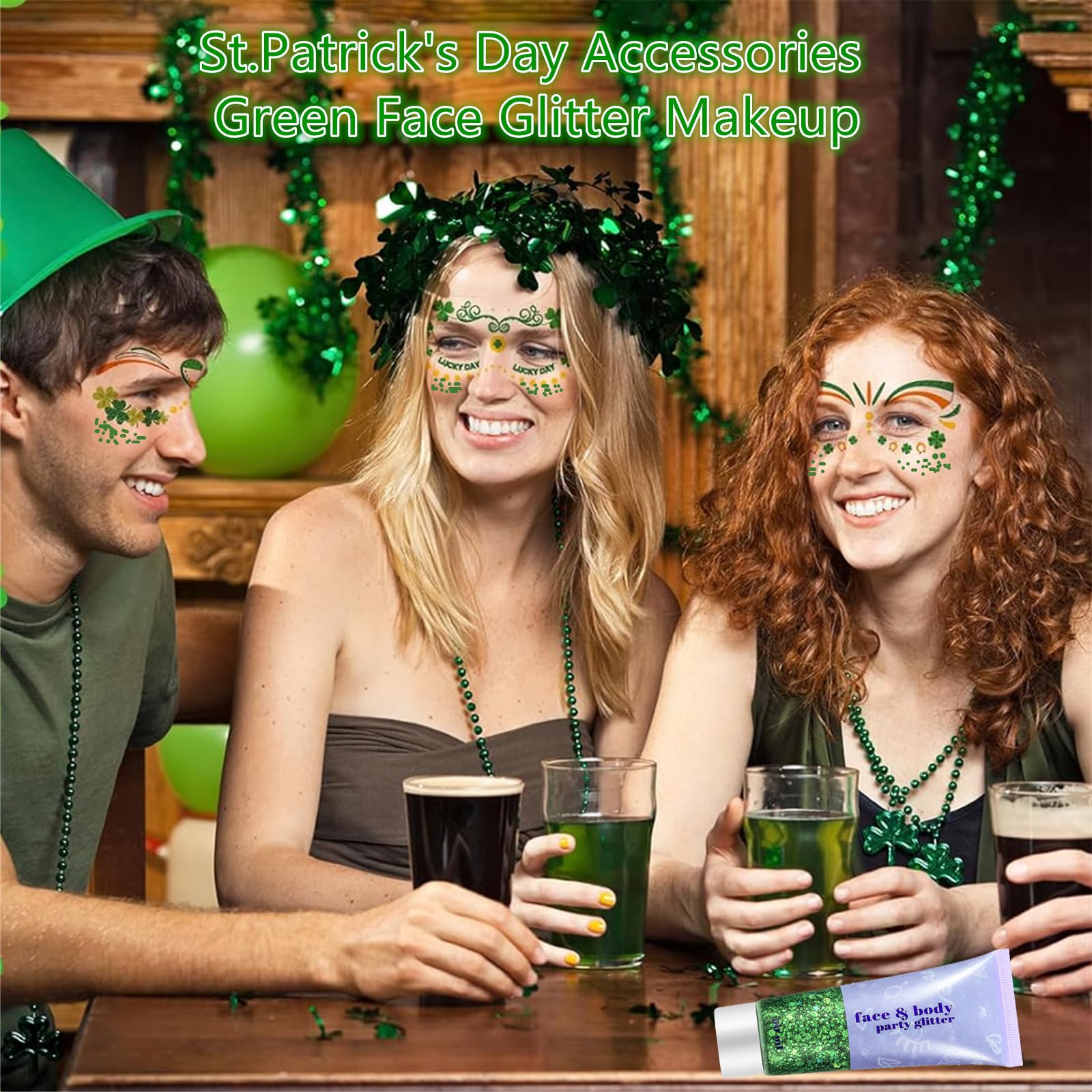 Go Ho Brillo Verde para labios, destellos multicolor que realzan el maquillaje.