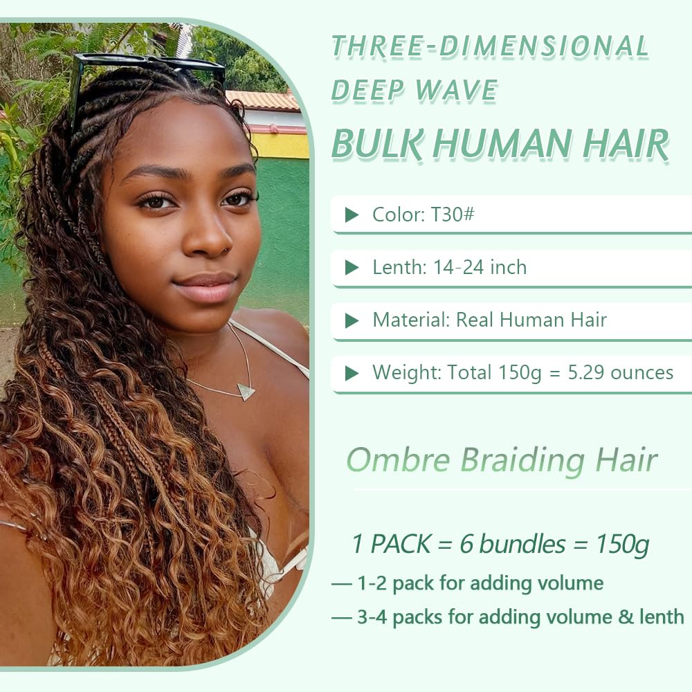 Goday Ombre Braiding Hair, textura rizada suave, ideal para peinados boho
