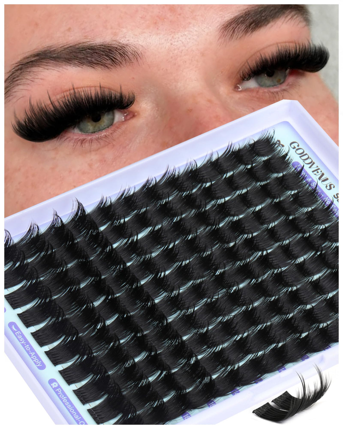 Goddvenus clusters de pestanas wispy con picos para un look suave y volumen ligero