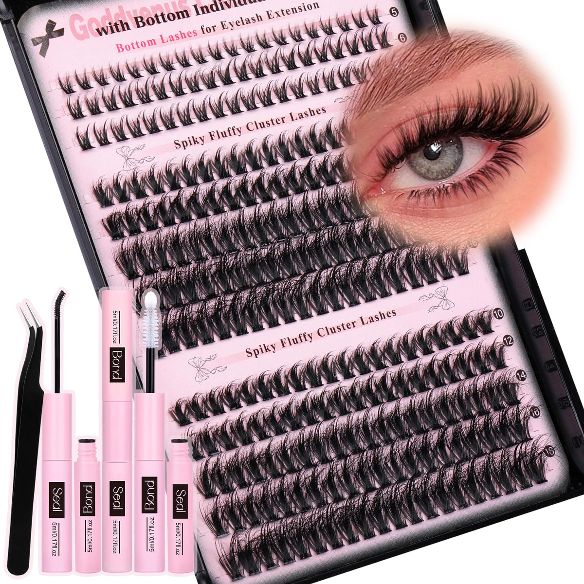 Goddvenus conjunto wispy: pestañas para un acabado natural diario.
