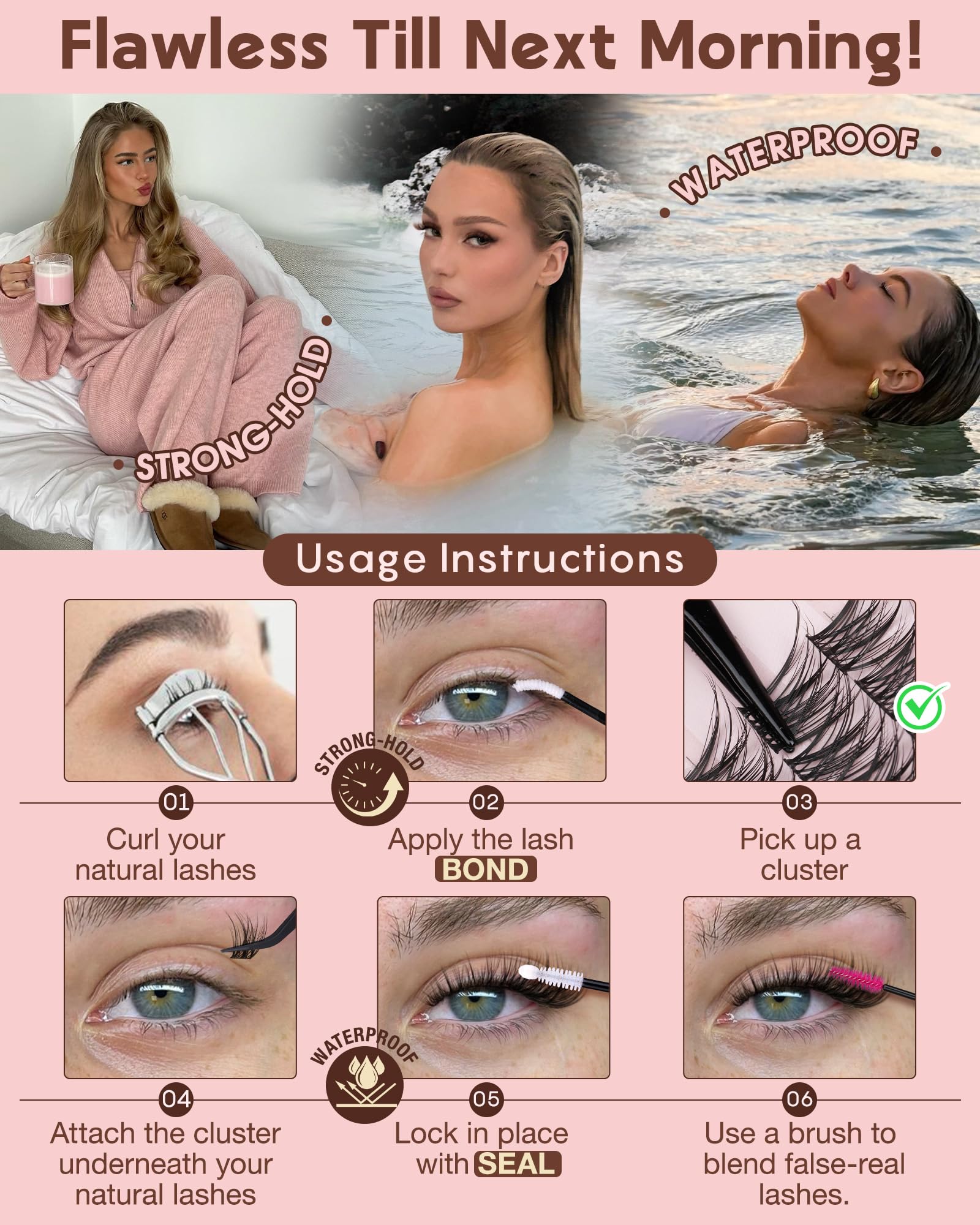 Efecto máscara natural para una mirada definida sin grumos.