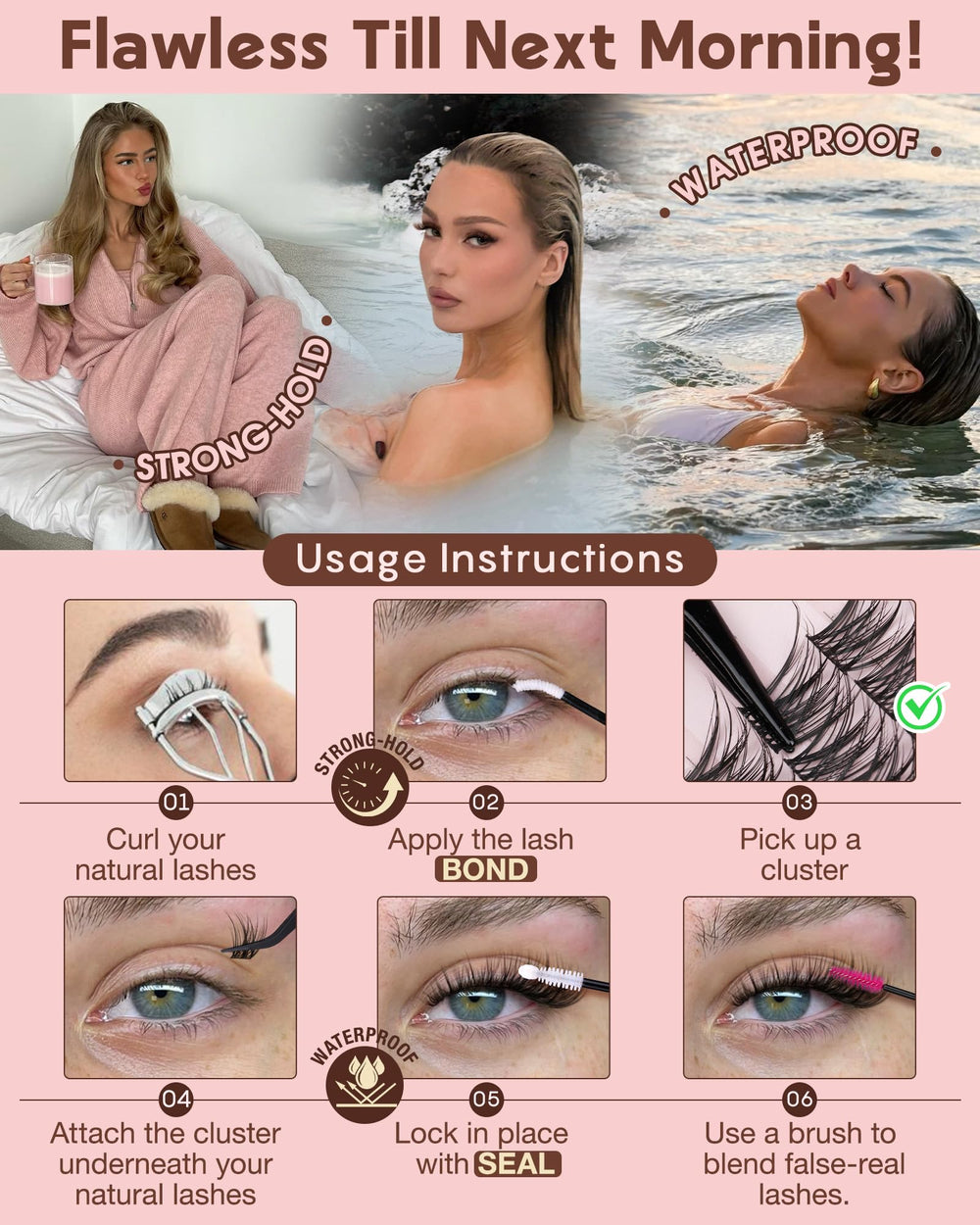 Efecto máscara natural para una mirada definida sin grumos.