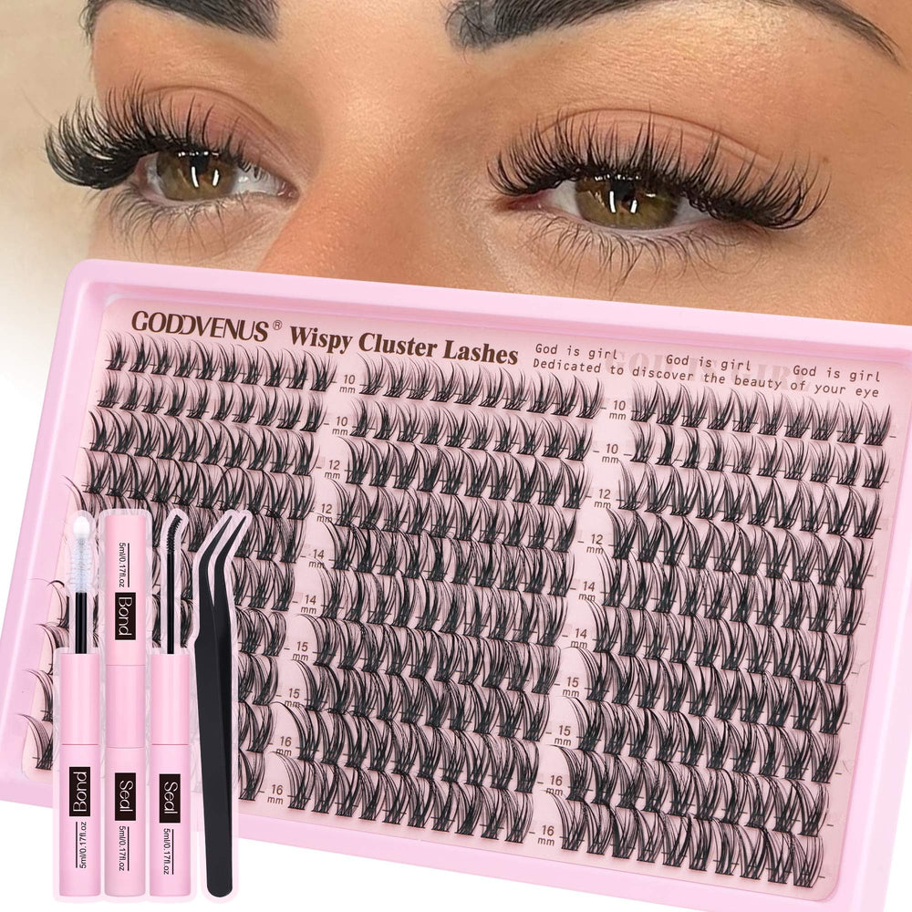 Goddvenus kit clusters pestañas wispy para un acabado natural.