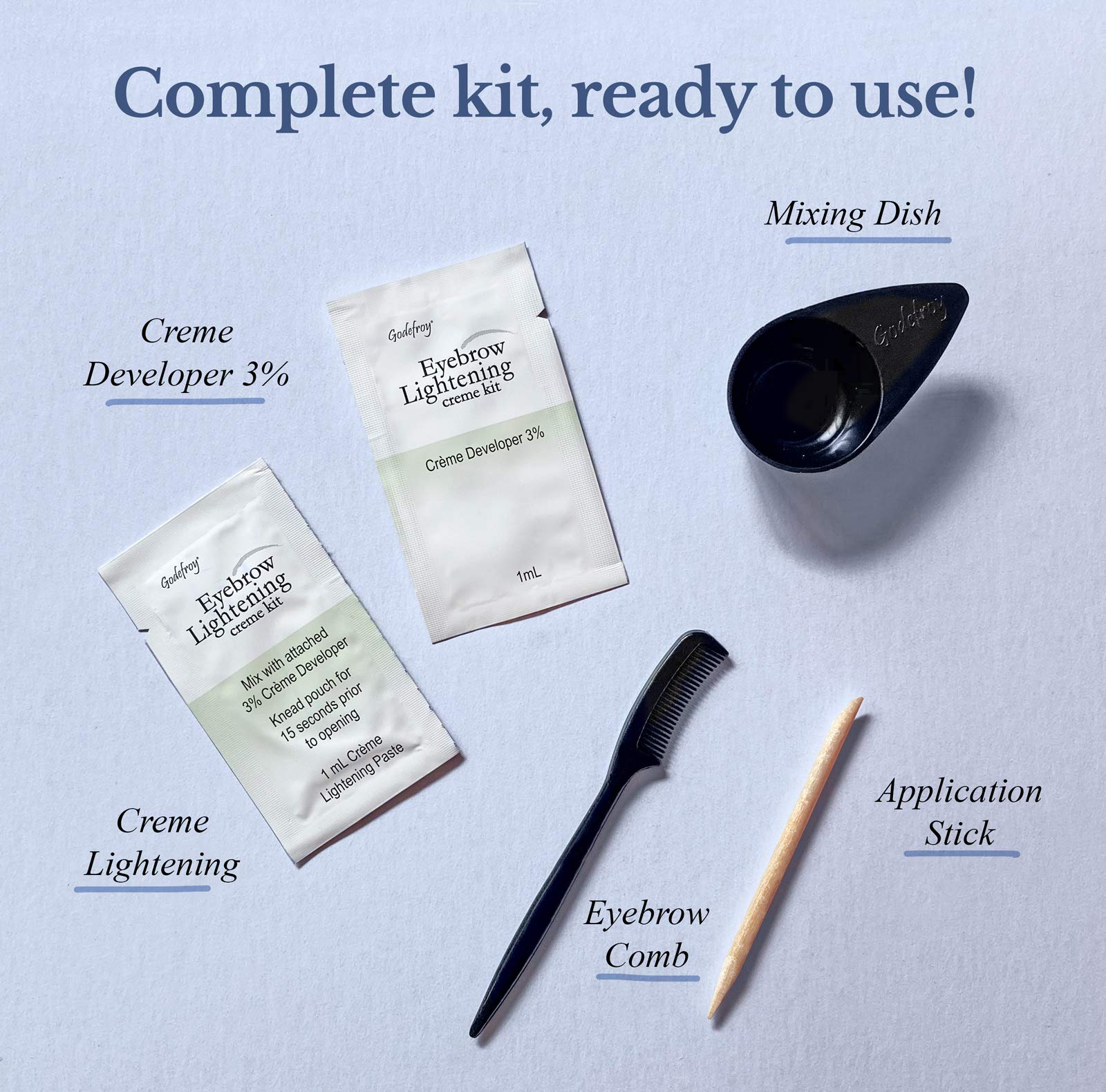 Godefroy eyebrow lightening creme gloves ensure clean, mess-free application