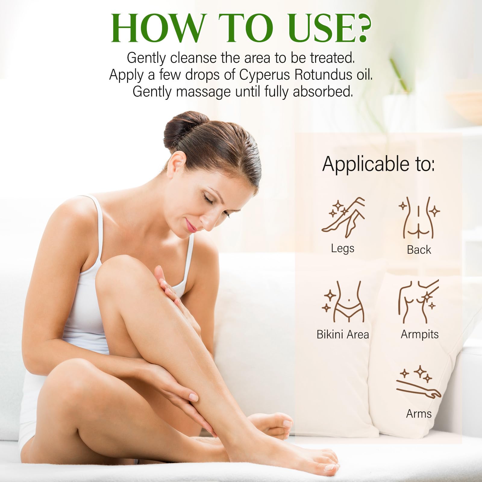 GOGIFTGO Aceite Cyperus Rotundus, adecuado para rostro y cuerpo, con menos irritación.