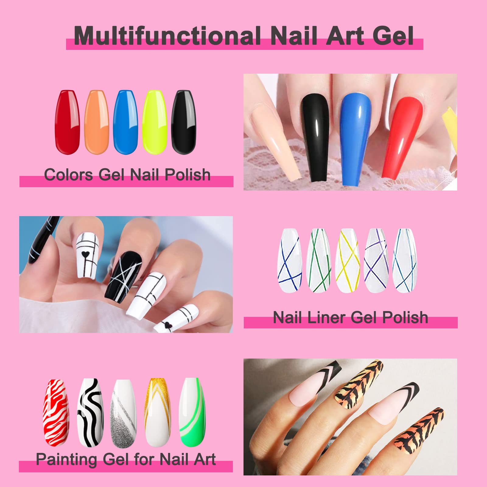 GOICC gel arte de uñas para delineaciones finas y decoraciones florales