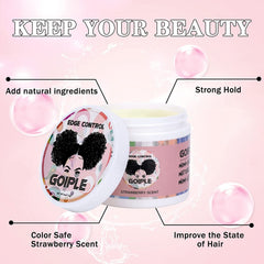 Goiple cera de control de bordes, etiqueta con aroma a fresa, experiencia sensorial agradable.