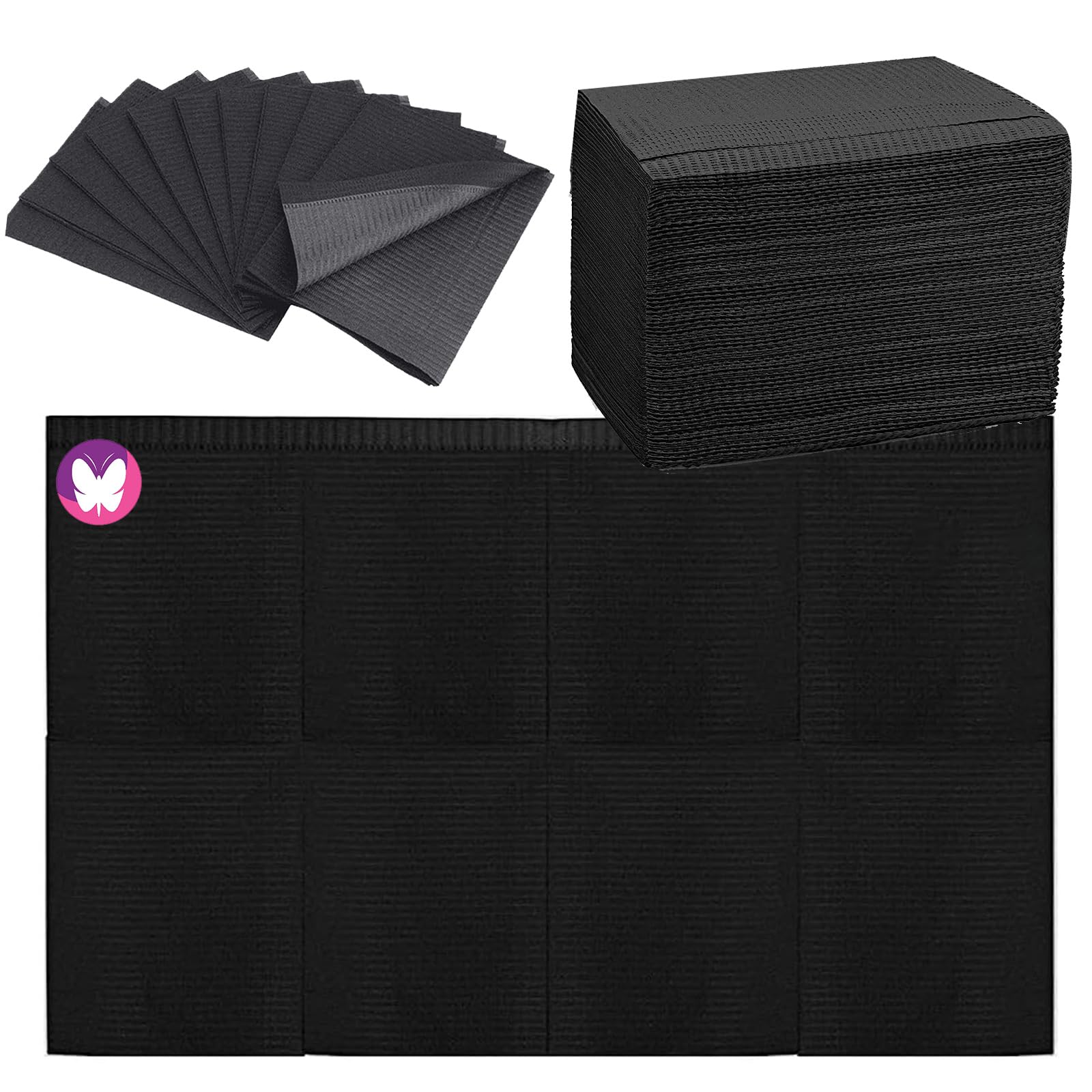 GoLashFun almohadillas de mesa para uñas desechables, frente del empaque, protección de la mesa