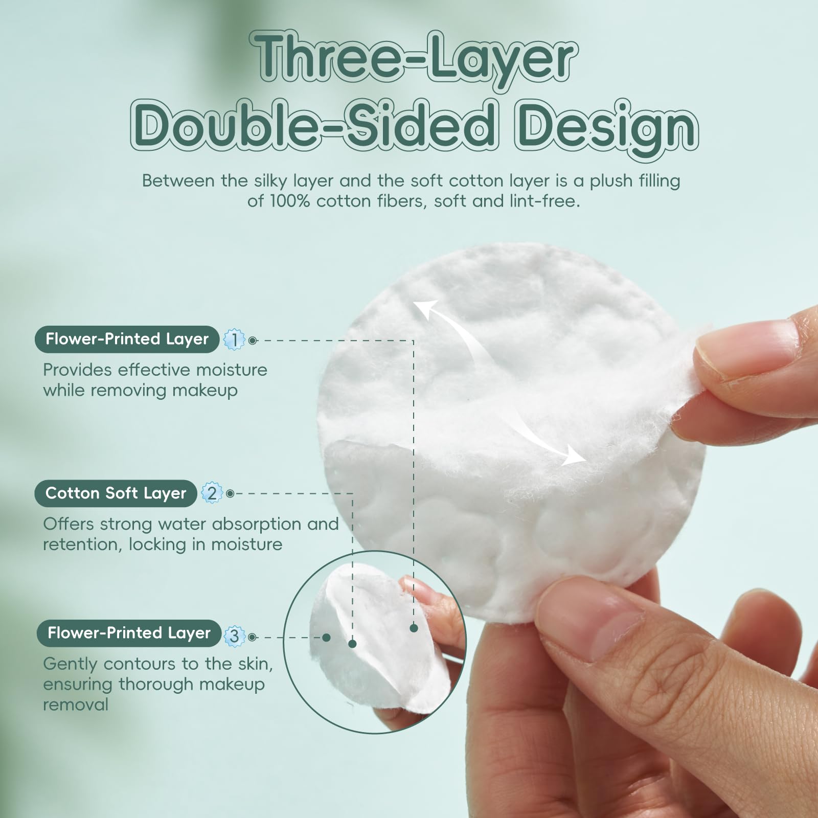 Gold Water Trading discos de algodón, textura suave para desmaquillar con delicadeza.