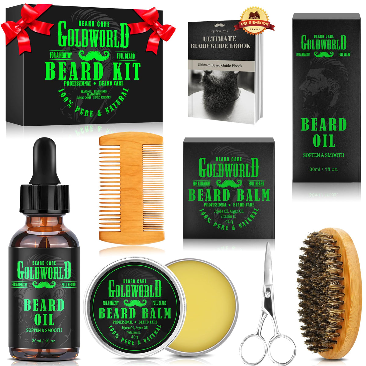 GoldWorld Barba Aceite: brillo suave, uso diario para la barba