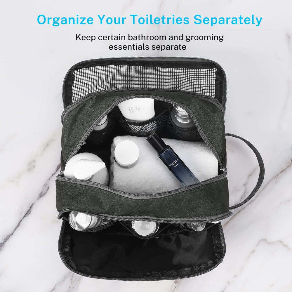 Gonex bolsa de aseo con bolsillo frontal de cremallera para almacenamiento extra