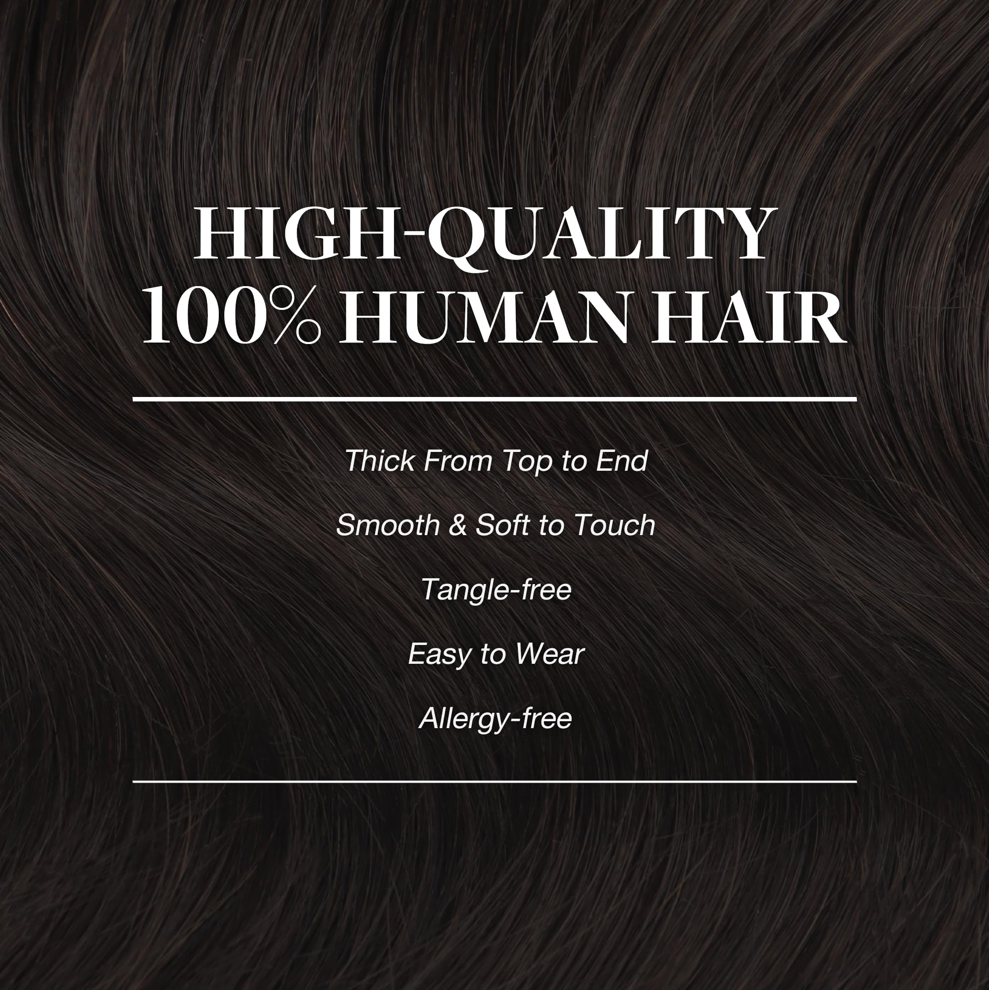 GOO GOO Extensiones clip color marrón oscuro 2 para uso discreto
