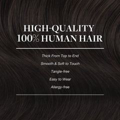 GOO GOO Extensiones clip color marrón oscuro 2 para uso discreto