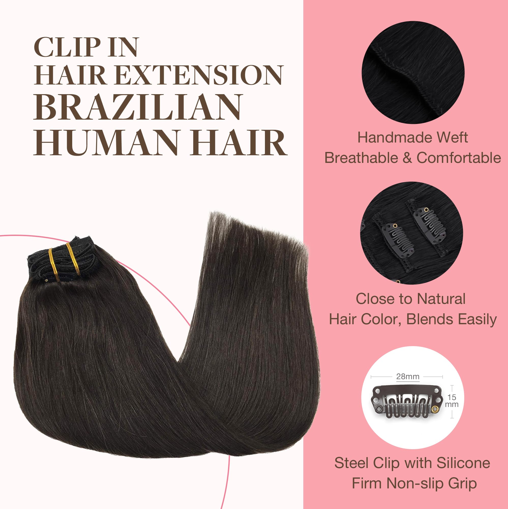 GOO GOO Extensiones clip longitud 24 pulgadas para un acabado completo
