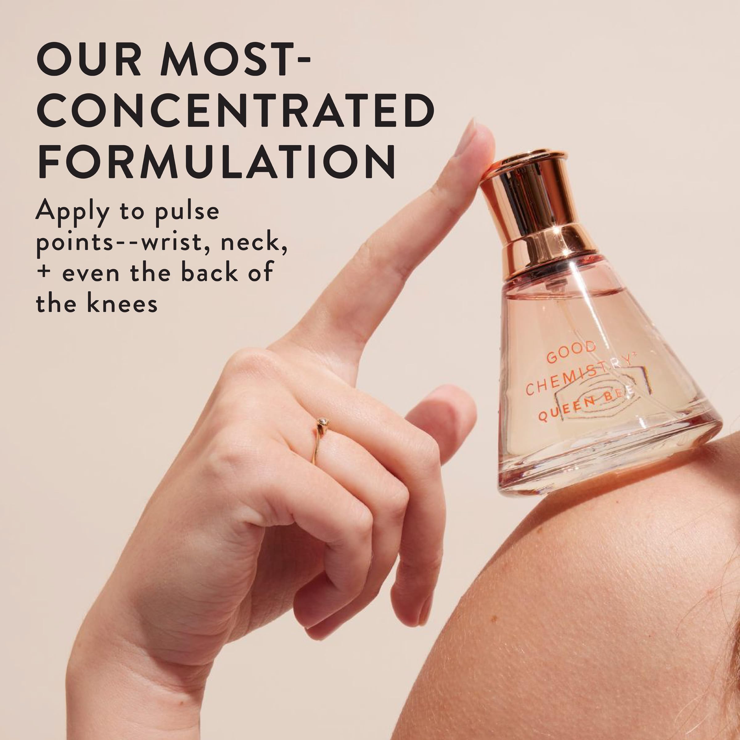 Good Chemistry Coco Blush island motif label evokes coconut and pineapple notes