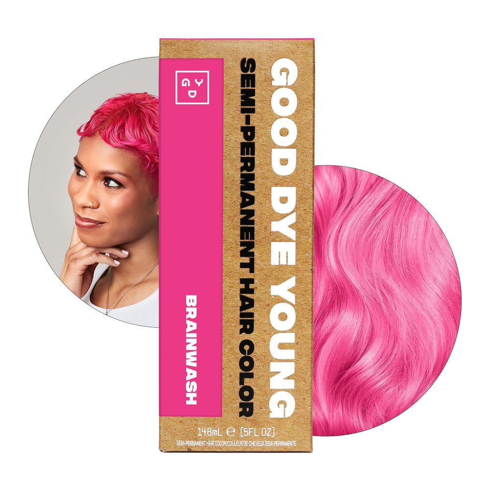 Good Dye Young Brainwash, vertido de la botella para iniciar una aplicación suave y precisa.