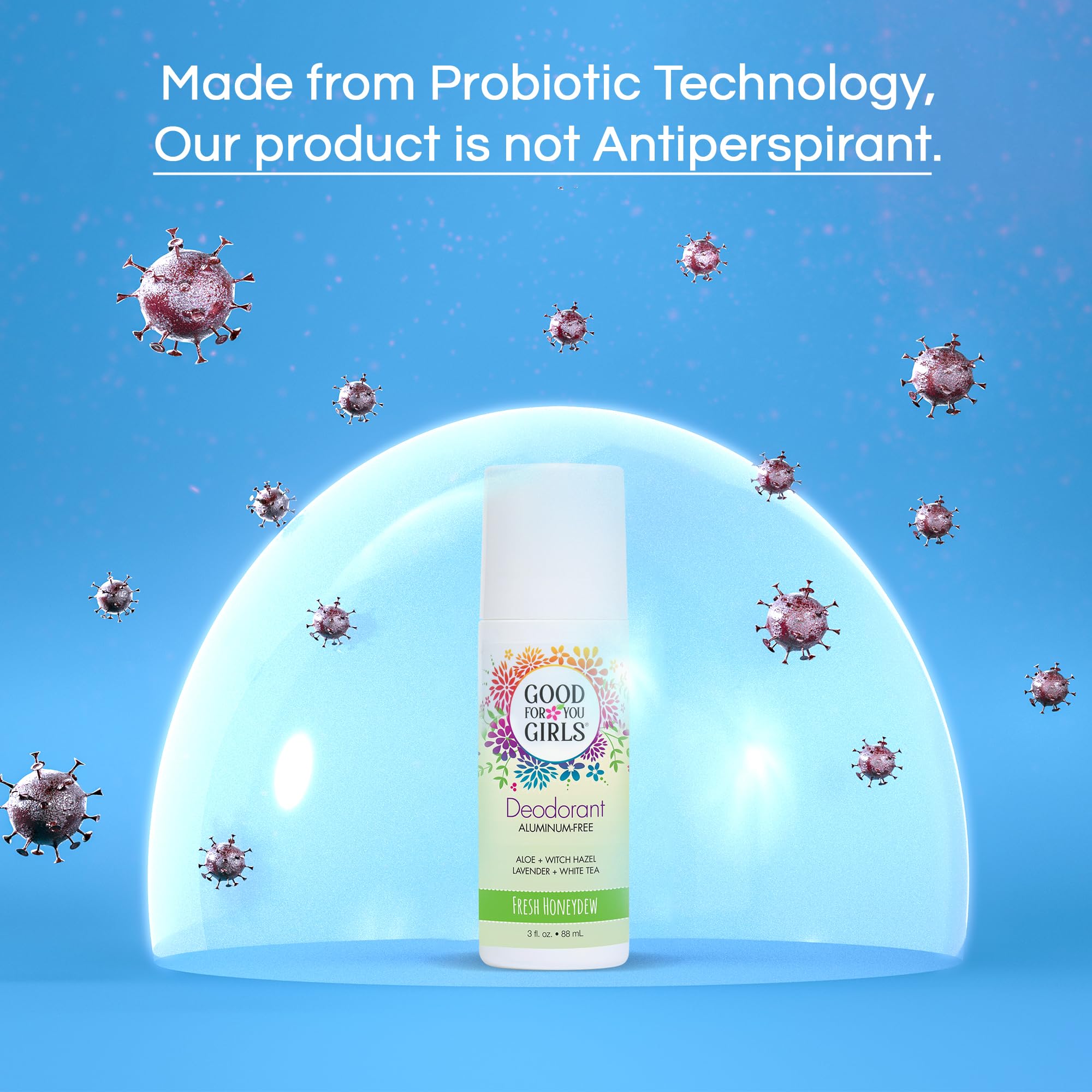 Control de olor sin aluminio con desodorante natural Good For You Girls.