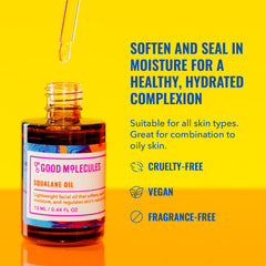 Good Molecules Aceite Esqualano: textura ligera que no engrasa y deja brillo natural.