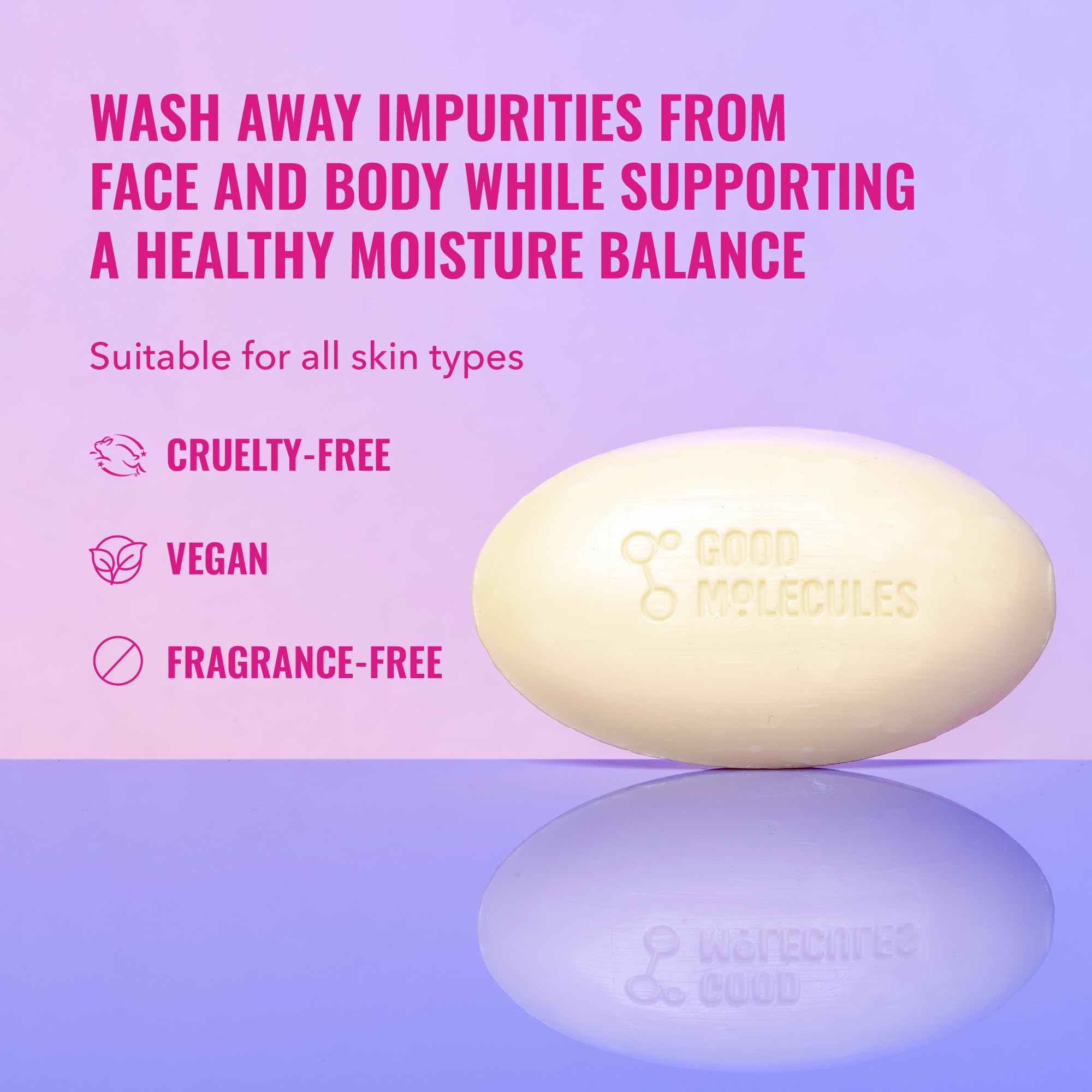 Good Molecules Hydrate and Cleanse Bar: espuma cremosa para limpieza suave.