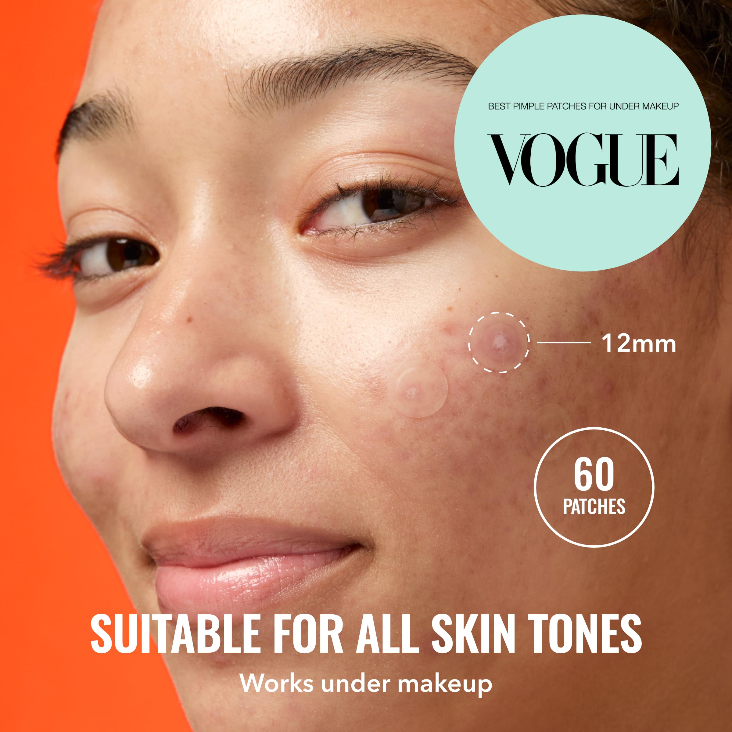 Good Molecules Pimple Patches on skin targeting a blemish and absorbing impurities.