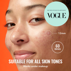 Good Molecules Pimple Patches on skin targeting a blemish and absorbing impurities.
