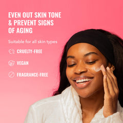 Aplicación suave del serum Good Molecules Vitamina C Oryzanol en la palma.