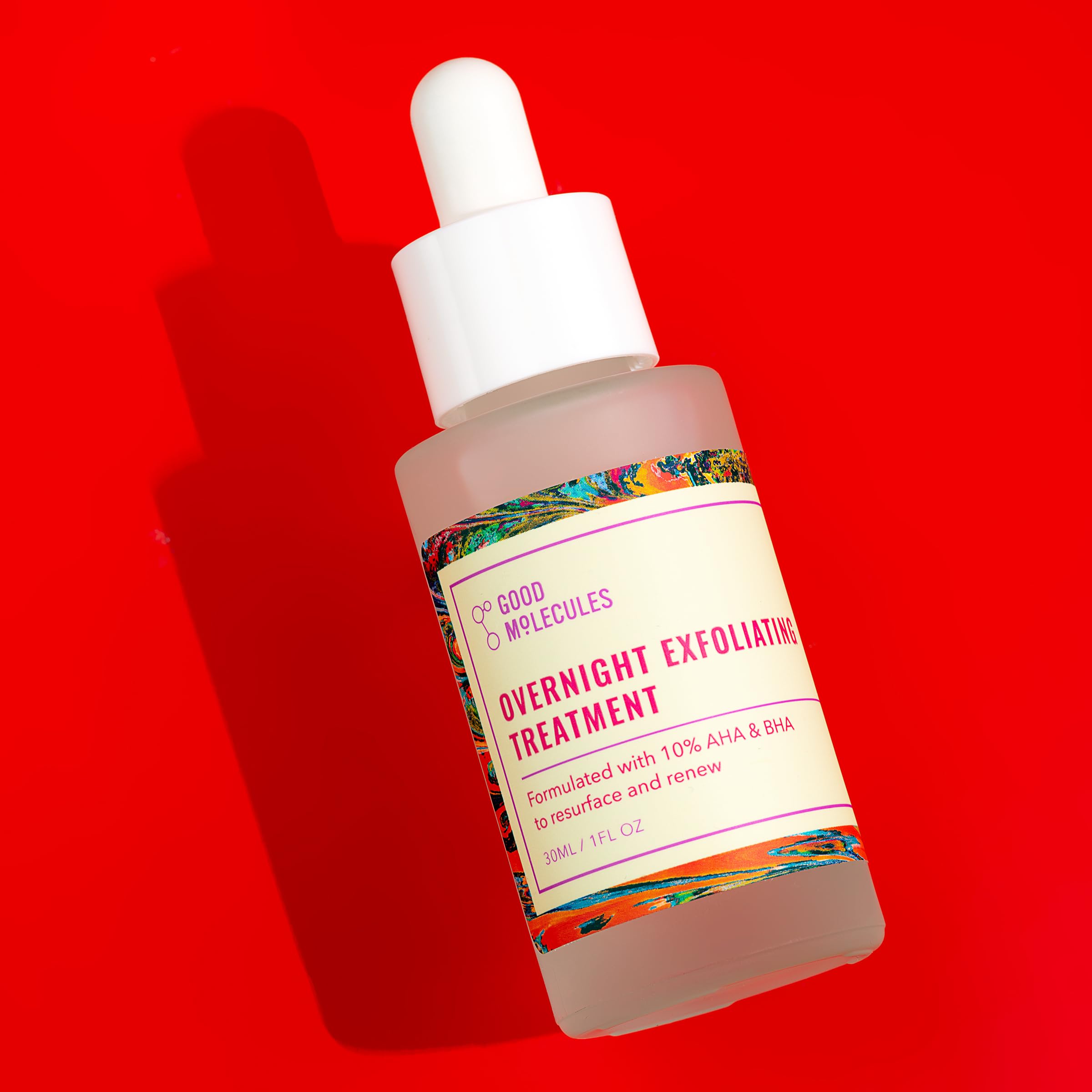 Good Molecules Tratamiento exfoliante nocturno, ingredientes-activos, fórmula con AHA y BHA para renovación suave.
