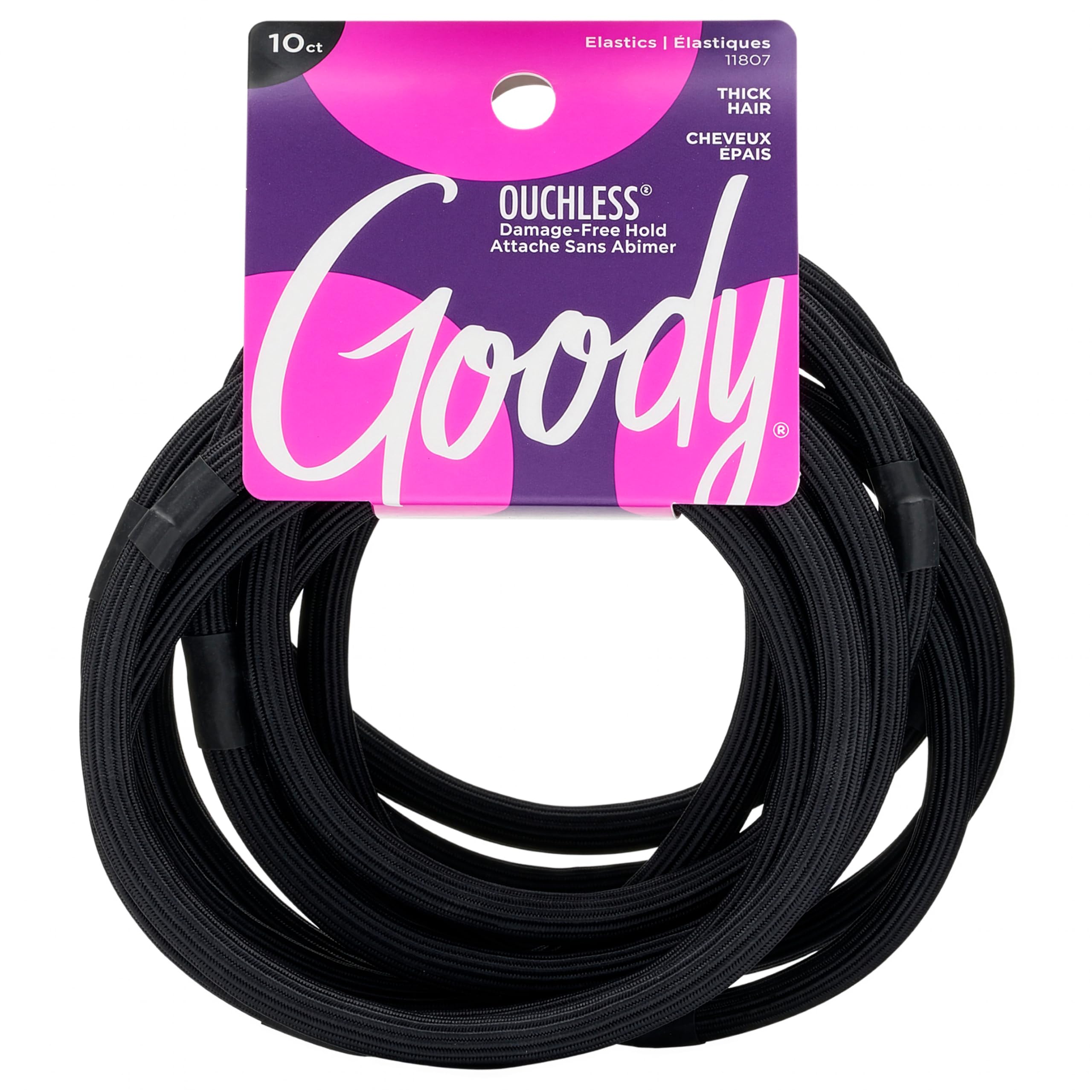Goody Ouchless XL elástico para cabello grueso con agarre firme y cómodo.