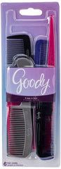 GOODY set de 6 peines de colores variados para uso familiar diario
