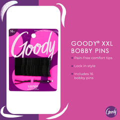 Goody SlideProof XXL horquillas negras, diseño cómodo para peinados duraderos.