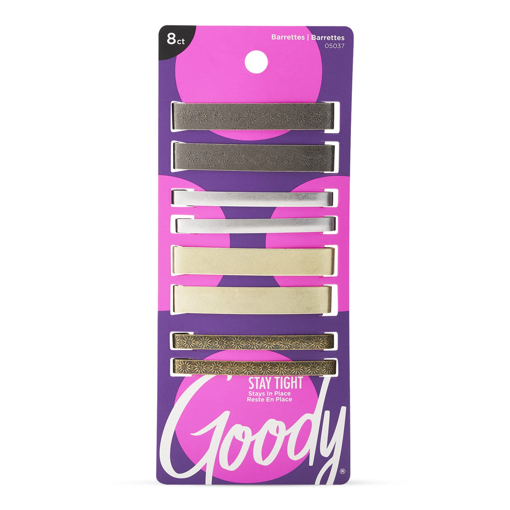 Pasadores Goody Stay Tight de acabado metalizado con agarre duradero para cualquier peinado.