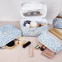 Gosect bolsas acolchadas diseño floral, útiles como estuche cosméticos.