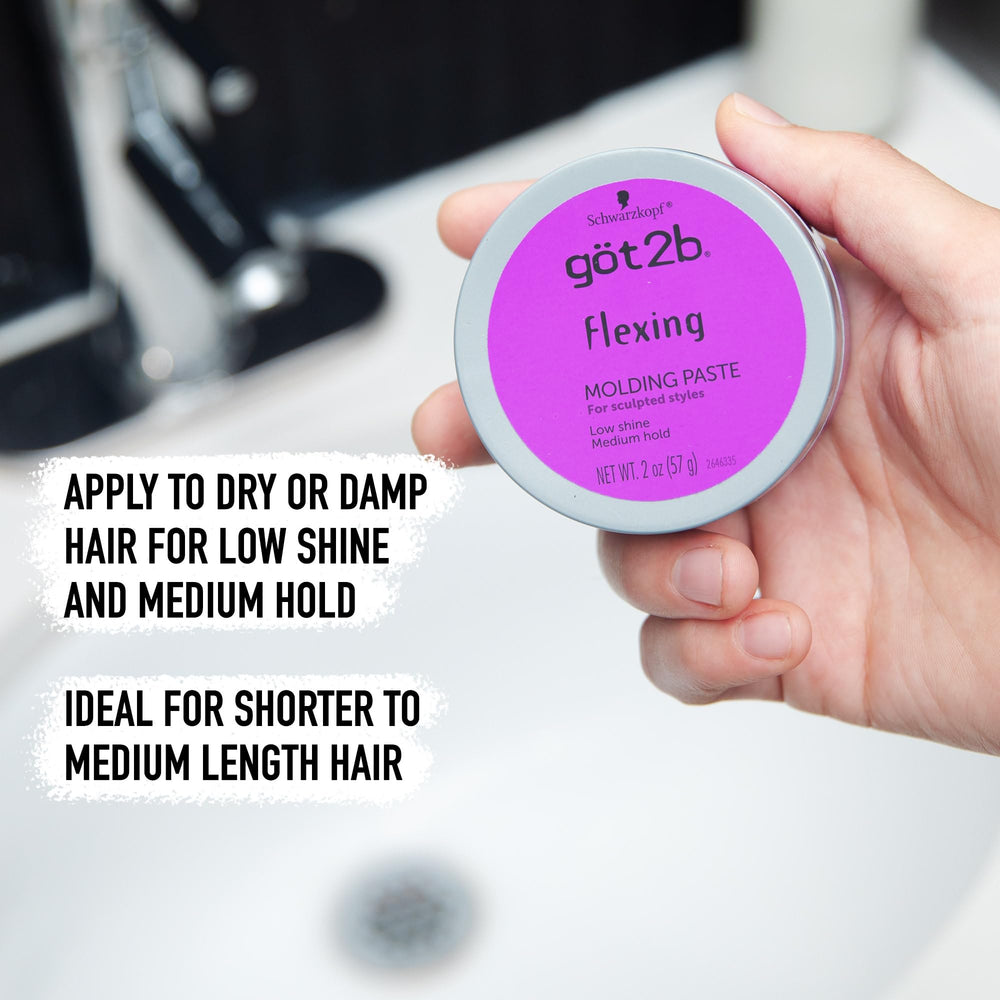 Peinado definido con Got2B Flexing Molding Paste para cortes cortos y medianos.