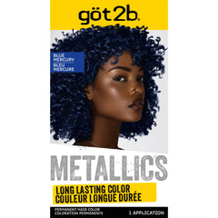 Got2b Metallics Azul Mercurio: caja brillante para un color vibrante y duradero.