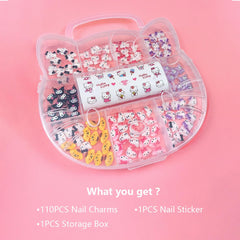 GOTPE adornos para uñas kawaii con base plana en resina para un acabado compacto