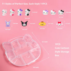 GOTPE diseños kawaii 2D y 3D para uñas, set versátil de decoración