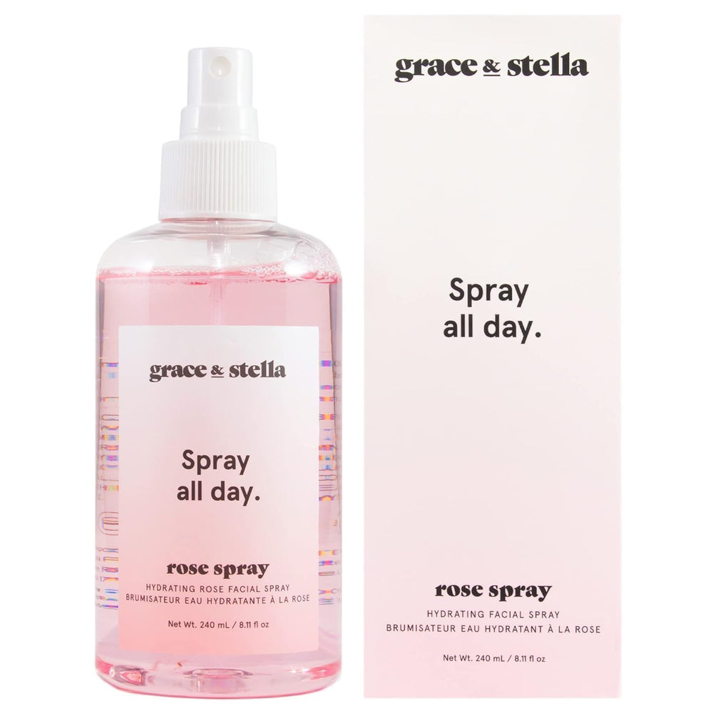 Grace & Stella agua de rosas botella, refresca y deja resplandor natural