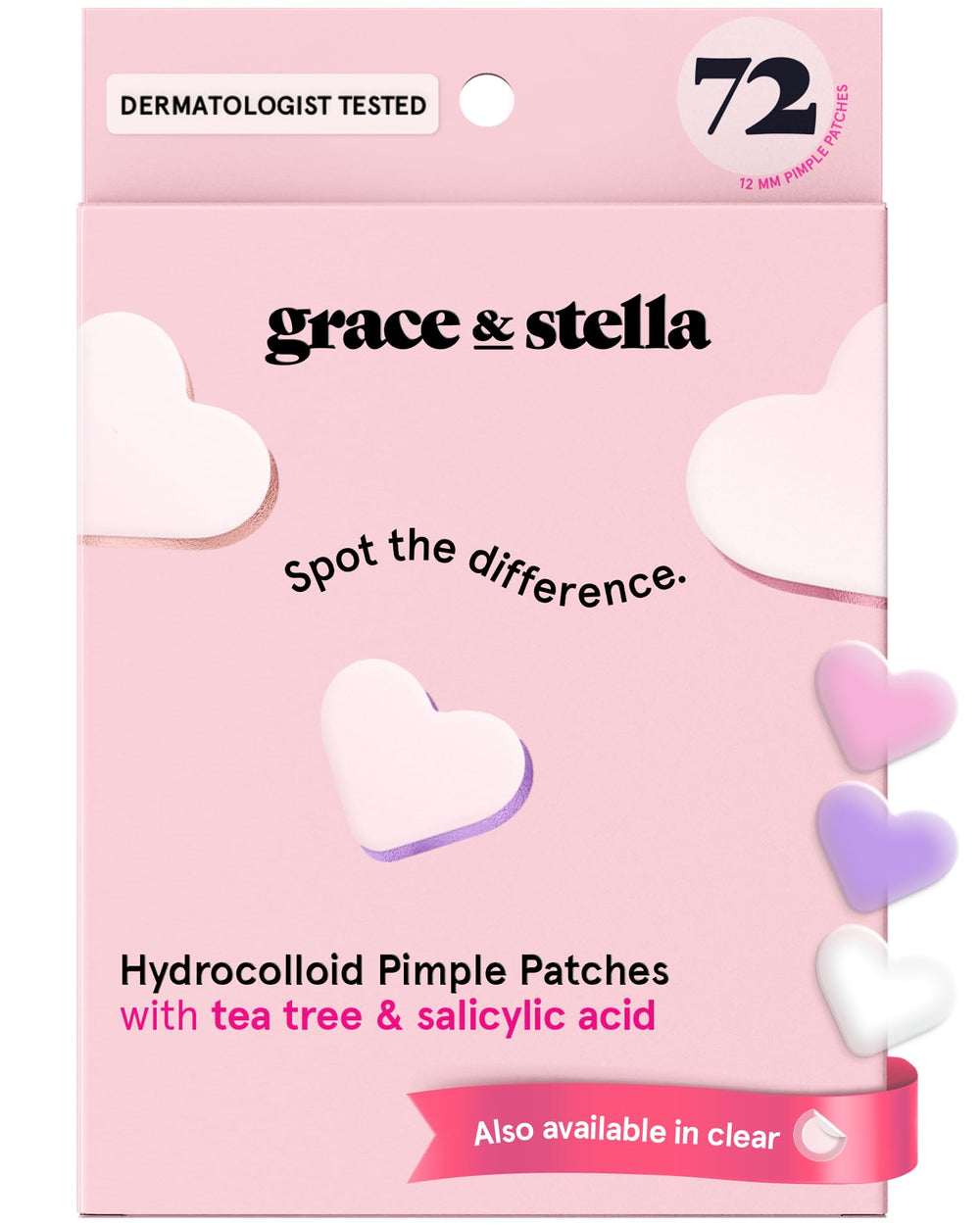 Parches grace & stella con corazón rosa para ocultar imperfecciones.