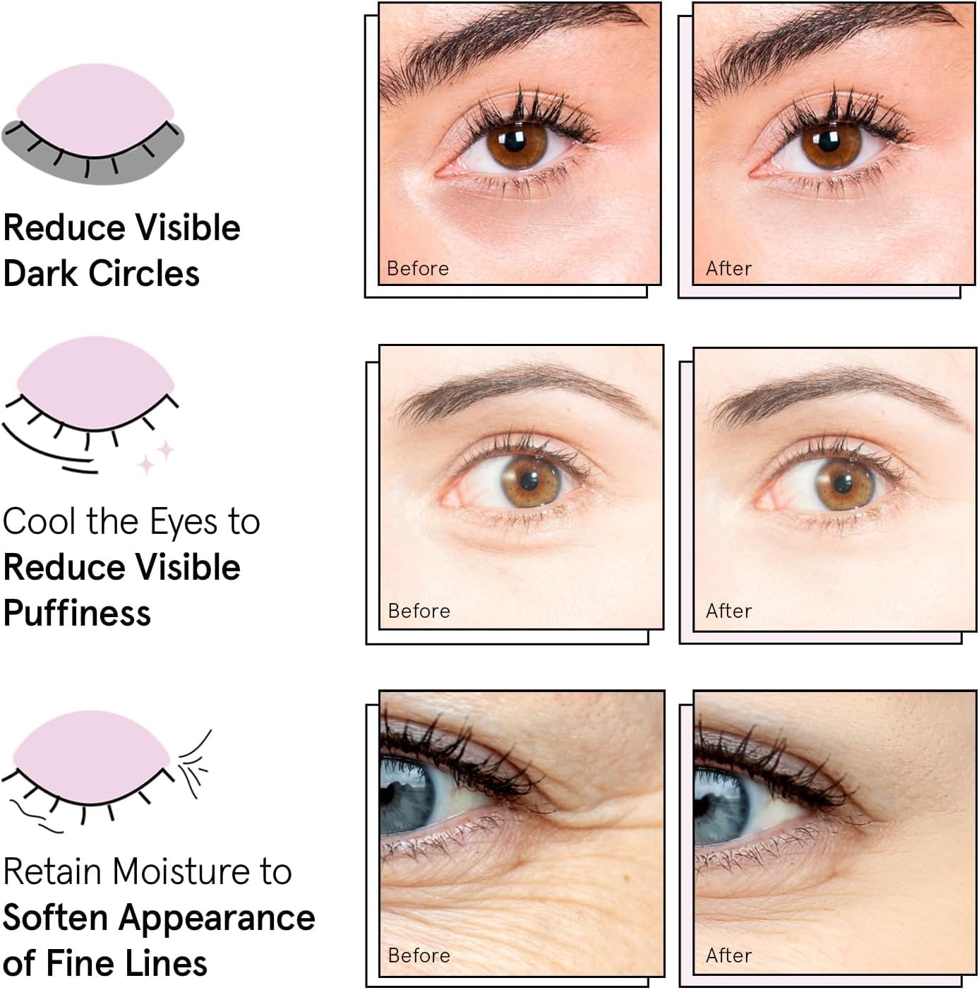 Grace & Stella parches de ojos rosas, uso diario para una mirada renovada.