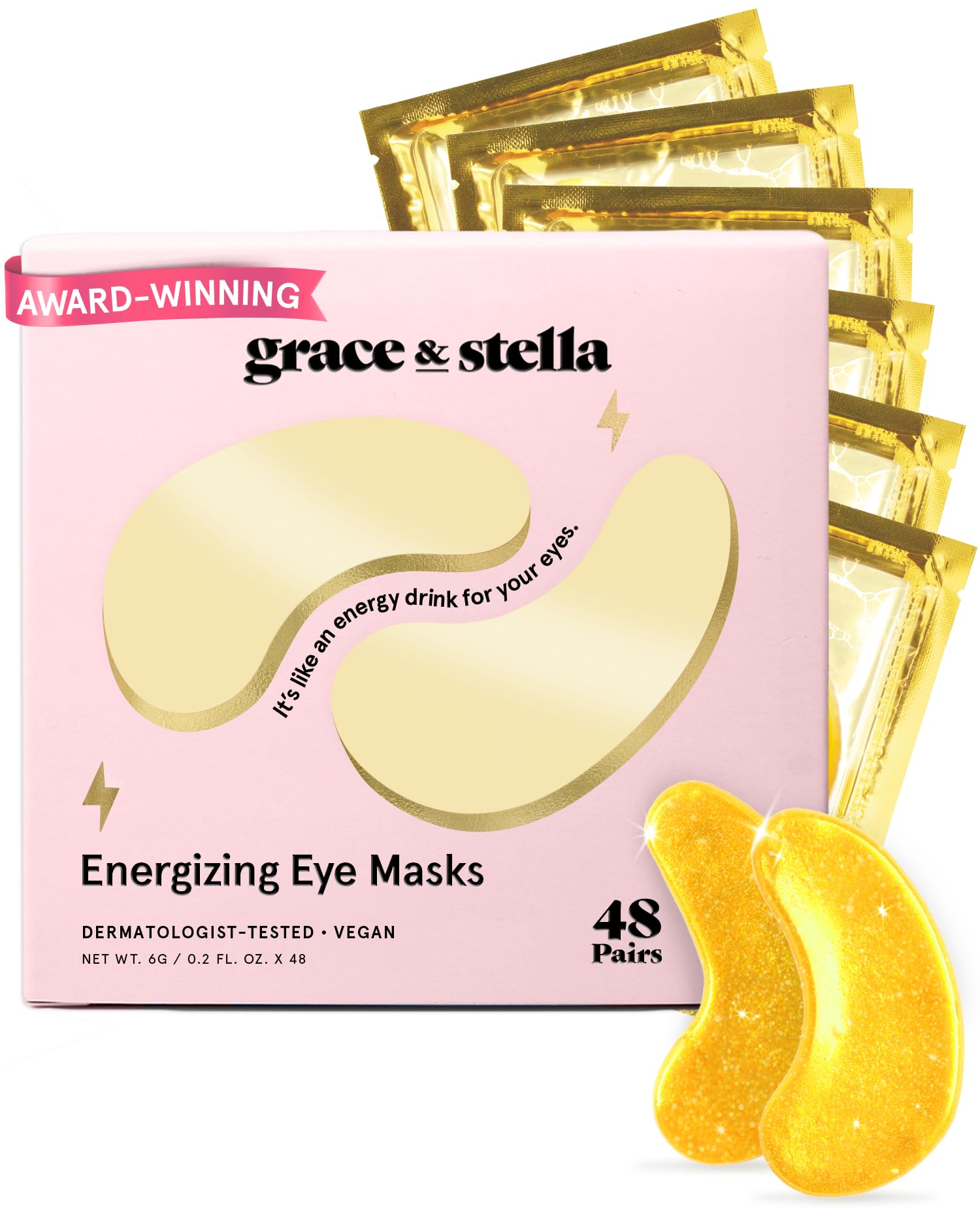 grace-stella patch-yeux-or — Rafraîchit la zone délicate sous les yeux.
